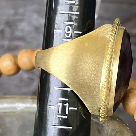 Reddish Brown Faceted Cabochon Sheila Fajl GLOW Statement Cocktail Ring 10 - Picture 4 of 15